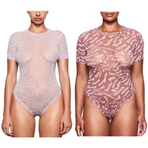 BUNDLE SKIMS Mesh Short Sleeve Body Suit Bundle Size 2X